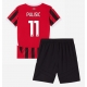 AC Milan Christian Pulisic #11 Kotipaita Lapsille 2024-25 Lyhythihainen (+ Lyhyet housut)