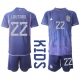 Argentiina Lautaro Martinez #22 Vieraspaita Lapsille MM-kisat 2022 Lyhythihainen (+ Lyhyet housut)