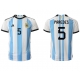 Argentiina Leandro Paredes #5 Kotipaita MM-kisat 2022 Lyhythihainen