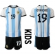 Argentiina Nicolas Otamendi #19 Kotipaita Lapsille MM-kisat 2022 Lyhythihainen (+ Lyhyet housut)