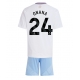 Aston Villa Amadou Onana #24 Vieraspaita Lapsille 2024-25 Lyhythihainen (+ Lyhyet housut)