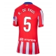 Atletico Madrid Rodrigo De Paul #5 Kotipaita Naisten 2024-25 Lyhythihainen