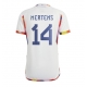 Belgia Dries Mertens #14 Vieraspaita MM-kisat 2022 Lyhythihainen