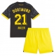 Borussia Dortmund Donyell Malen #21 Vieraspaita Lapsille 2023-24 Lyhythihainen (+ Lyhyet housut)