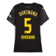 Borussia Dortmund Ramy Bensebaini #5 Vieraspaita Naisten 2024-25 Lyhythihainen