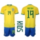 Brasilia Antony #19 Kotipaita Lapsille MM-kisat 2022 Lyhythihainen (+ Lyhyet housut)