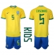 Brasilia Casemiro #5 Kotipaita Lapsille MM-kisat 2022 Lyhythihainen (+ Lyhyet housut)