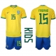 Brasilia Fabinho #15 Kotipaita Lapsille MM-kisat 2022 Lyhythihainen (+ Lyhyet housut)