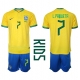 Brasilia Lucas Paqueta #7 Kotipaita Lapsille MM-kisat 2022 Lyhythihainen (+ Lyhyet housut)