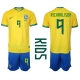 Brasilia Richarlison #9 Kotipaita Lapsille MM-kisat 2022 Lyhythihainen (+ Lyhyet housut)
