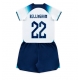 Englanti Jude Bellingham #22 Kotipaita Lapsille MM-kisat 2022 Lyhythihainen (+ Lyhyet housut)