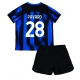 Inter Milan Benjamin Pavard #28 Kotipaita Lapsille 2023-24 Lyhythihainen (+ Lyhyet housut)