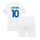 Inter Milan Lautaro Martinez #10 Vieraspaita Lapsille 2023-24 Lyhythihainen (+ Lyhyet housut)