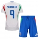 Italia Gianluca Scamacca #9 Vieraspaita Lapsille EM-Kisat 2024 Lyhythihainen (+ Lyhyet housut)