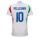 Italia Lorenzo Pellegrini #10 Vieraspaita EM-Kisat 2024 Lyhythihainen