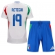 Italia Mateo Retegui #19 Vieraspaita Lapsille EM-Kisat 2024 Lyhythihainen (+ Lyhyet housut)