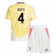 Juventus Federico Gatti #4 Vieraspaita Lapsille 2024-25 Lyhythihainen (+ Lyhyet housut)