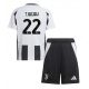 Juventus Timothy Weah #22 Kotipaita Lapsille 2024-25 Lyhythihainen (+ Lyhyet housut)