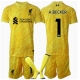 Liverpool Alisson Becker #1 Maalivahti Kolmaspaita Lapsille 2024-25 Lyhythihainen (+ Lyhyet housut)