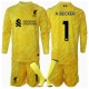 Liverpool Alisson Becker #1 Maalivahti Kolmaspaita Lapsille 2024-25 Pitkähihainen (+ Lyhyet housut)