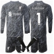 Liverpool Alisson Becker #1 Maalivahti Kotipaita Lapsille 2024-25 Pitkähihainen (+ Lyhyet housut)