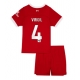 Liverpool Virgil van Dijk #4 Kotipaita Lapsille 2023-24 Lyhythihainen (+ Lyhyet housut)