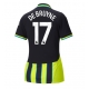 Manchester City Kevin De Bruyne #17 Vieraspaita Naisten 2024-25 Lyhythihainen