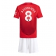 Manchester United Bruno Fernandes #8 Kotipaita Lapsille 2024-25 Lyhythihainen (+ Lyhyet housut)