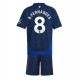 Manchester United Bruno Fernandes #8 Vieraspaita Lapsille 2024-25 Lyhythihainen (+ Lyhyet housut)