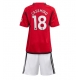 Manchester United Casemiro #18 Kotipaita Lapsille 2023-24 Lyhythihainen (+ Lyhyet housut)