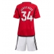 Manchester United Donny van de Beek #34 Kotipaita Lapsille 2023-24 Lyhythihainen (+ Lyhyet housut)