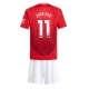 Manchester United Joshua Zirkzee #11 Kotipaita Lapsille 2024-25 Lyhythihainen (+ Lyhyet housut)