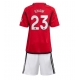 Manchester United Luke Shaw #23 Kotipaita Lapsille 2023-24 Lyhythihainen (+ Lyhyet housut)