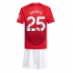 Manchester United Manuel Ugarte #25 Kotipaita Lapsille 2024-25 Lyhythihainen (+ Lyhyet housut)