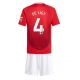 Manchester United Matthijs de Ligt #4 Kotipaita Lapsille 2024-25 Lyhythihainen (+ Lyhyet housut)