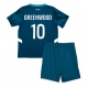 Olympique de Marseille Mason Greenwood #10 Vieraspaita Lapsille 2024-25 Lyhythihainen (+ Lyhyet housut)