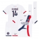 Paris Saint-Germain Desire Doue #14 Vieraspaita Lapsille 2024-25 Lyhythihainen (+ Lyhyet housut)