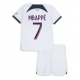 Paris Saint-Germain Kylian Mbappe #7 Vieraspaita Lapsille 2023-24 Lyhythihainen (+ Lyhyet housut)