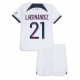 Paris Saint-Germain Lucas Hernandez #21 Vieraspaita Lapsille 2023-24 Lyhythihainen (+ Lyhyet housut)