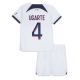 Paris Saint-Germain Manuel Ugarte #4 Vieraspaita Lapsille 2023-24 Lyhythihainen (+ Lyhyet housut)