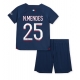 Paris Saint-Germain Nuno Mendes #25 Kotipaita Lapsille 2023-24 Lyhythihainen (+ Lyhyet housut)