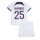 Paris Saint-Germain Nuno Mendes #25 Vieraspaita Lapsille 2023-24 Lyhythihainen (+ Lyhyet housut)