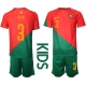 Portugali Pepe #3 Kotipaita Lapsille MM-kisat 2022 Lyhythihainen (+ Lyhyet housut)