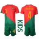 Portugali Ruben Dias #4 Kotipaita Lapsille MM-kisat 2022 Lyhythihainen (+ Lyhyet housut)