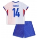 Ranska Adrien Rabiot #14 Vieraspaita Lapsille EM-Kisat 2024 Lyhythihainen (+ Lyhyet housut)