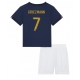 Ranska Antoine Griezmann #7 Kotipaita Lapsille MM-kisat 2022 Lyhythihainen (+ Lyhyet housut)