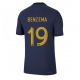 Ranska Karim Benzema #19 Kotipaita MM-kisat 2022 Lyhythihainen