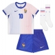 Ranska Kylian Mbappe #10 Vieraspaita Lapsille EM-Kisat 2024 Lyhythihainen (+ Lyhyet housut)