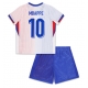 Ranska Kylian Mbappe #10 Vieraspaita Lapsille EM-Kisat 2024 Lyhythihainen (+ Lyhyet housut)
