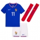 Ranska Ousmane Dembele #11 Kotipaita Lapsille EM-Kisat 2024 Lyhythihainen (+ Lyhyet housut)